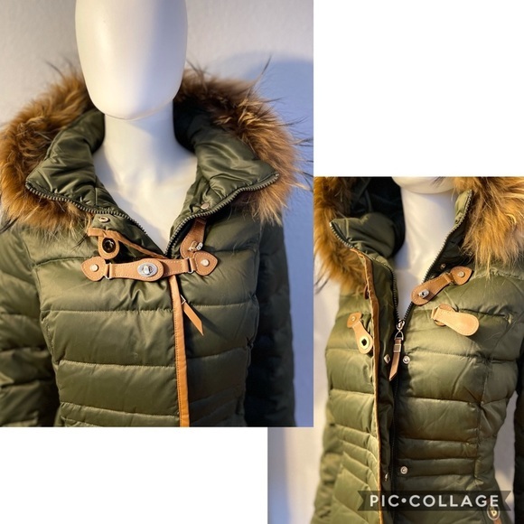 NWT WOMEN DOWN PARKA PUFFER WINTER JACKET REAL RACCOON FUR TRIMMED HOOD COAT‎ - Picture 4 of 13